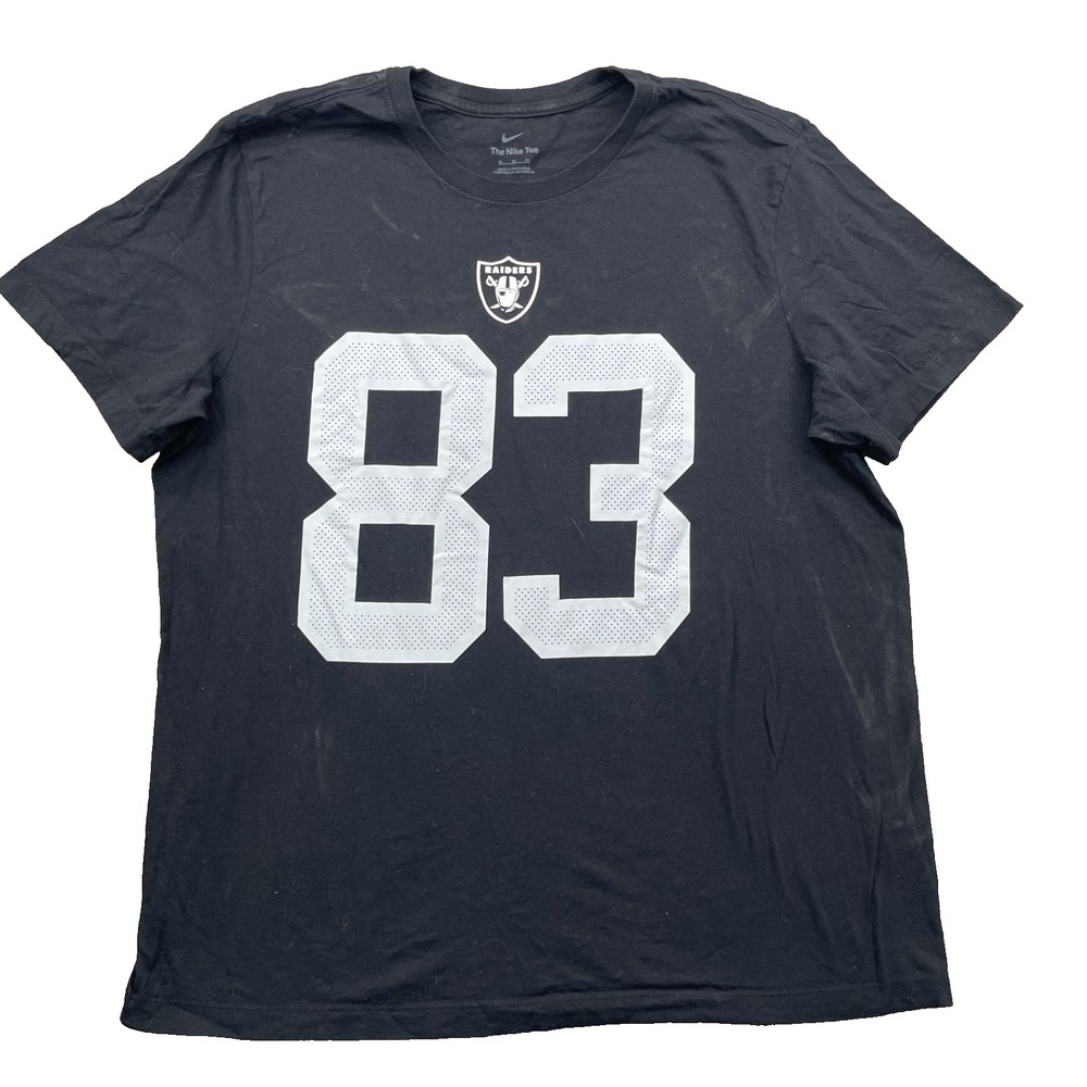 Nike Raiders T-Shirt Men's XL Black Waller #83 NFL Football Sportswear Academia‎